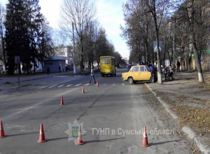 В Шостке неопытный водитель едва не сбил женщину с детьми (+фото)