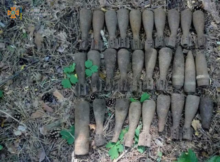 На Сумщині за минулу добу виявлено 30 боєприпасів часів минулих війн фото
