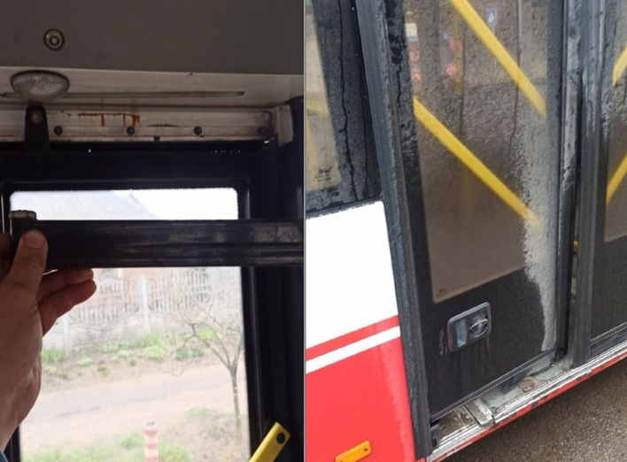 У Сумах бажаючі доїхати до Баранівки зірвали двері автобуса фото