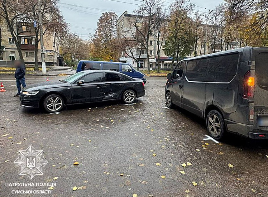 Водій на Audi спричинив потрійну ДТП у Сумах