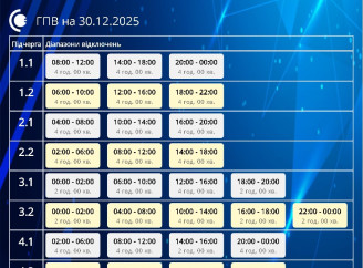 «Сумиобленерго» оприлюднило графіки погодинних відключень на 30 грудня