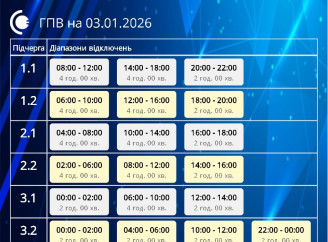 «Сумиобленерго» оприлюднило графіки погодинних відключень на 3 січня