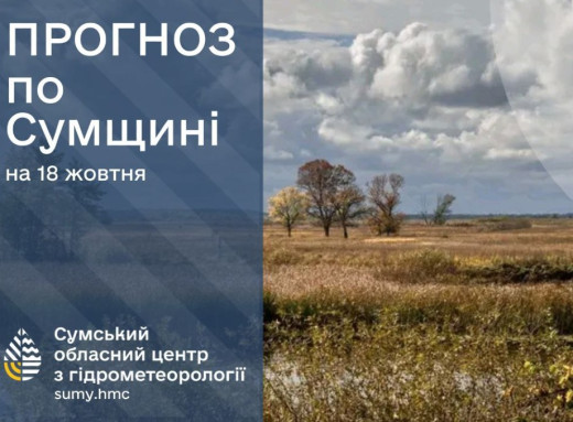 На вихідних на Сумщині очікується дощова та прохолодна погода фото На вихідних на Сумщині очікується дощова та прохолодна погода фото