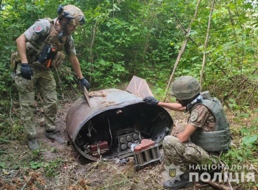 На Сумщині поліцейські-вибухотехніки вилучили уламки російської ракети "Іскандер" та дрону фото