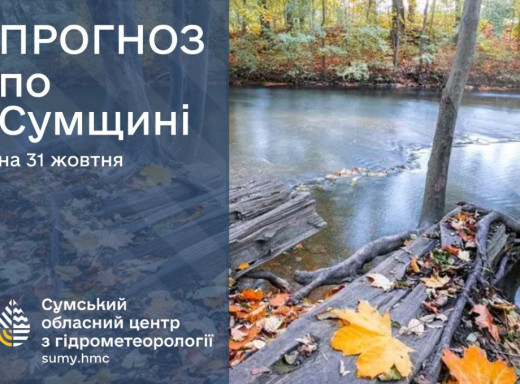 На Сумщині до кінця тижня очікуються сильний вітер, дощі та тумани фото