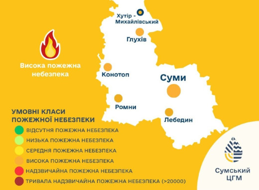 На Сумщині оголосили високий рівень пожежної небезпеки на найближчі три дні фото