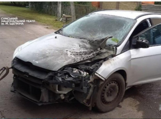 Під Сумами російський дрон пошкодив авто балетмейстера театру Щепкіна фото