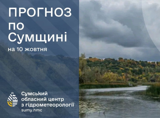 Прогноз погоди на Сумщині: очікується туман, дощі та похолодання фото Прогноз погоди на Сумщині: очікується туман, дощі та похолодання фото
