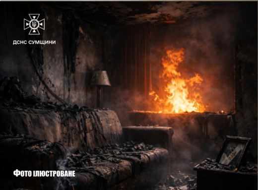 У Сумах під час пожежі в багатоповерхівці загинув чоловік фото