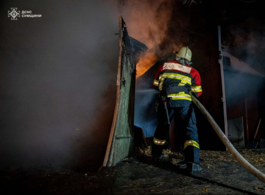 У середмісті Сум палали гаражі (відео) фото