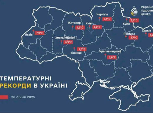 На Сумщині встановлено новий температурний рекорд у січні фото