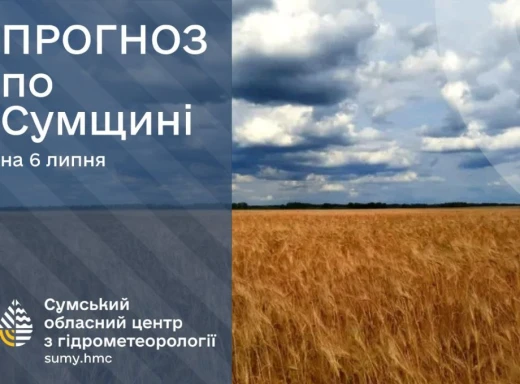 Прогноз погоди на Сумщині на вихідні: тепло, сонячно, без опадів фото