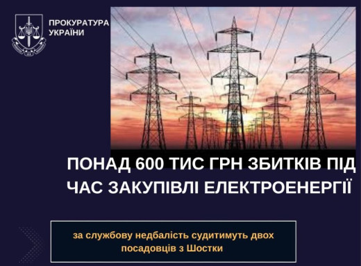 606 тис. грн збитків під час закупівлі світла: судитимуть двох посадовців Шосткинської міськради фото 606 тис. грн збитків під час закупівлі світла: судитимуть двох посадовців Шосткинської міськради фото
