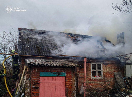 У Сумах на вулиці Нарбута рятувальники ліквідували пожежу в літній кухні  фото