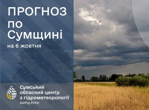 Погода на Сумщині на початку тижня: хмарно, дощі та потепління фото