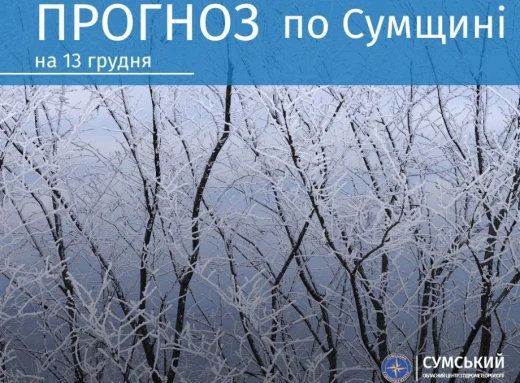 13-15 грудня: прогноз погоди по Сумській області фото
