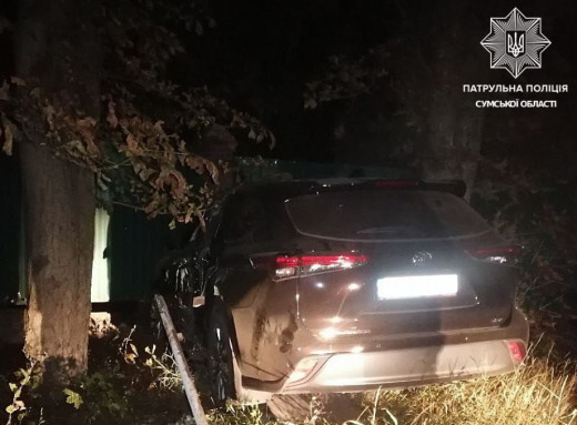 П’яний водій у Сумах тікав від патрульних і врізався в паркан фото