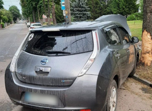 У Сумах водійка Nissan Leaf в'їхала в дерево: троє травмованих фото У Сумах водійка Nissan Leaf в'їхала в дерево: троє травмованих фото