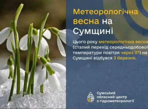 На Сумщині почалася метеорологічна весна фото