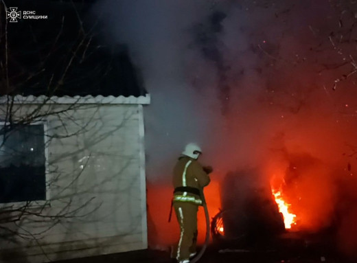 На Сумщині рятувальники ліквідували пожежу поблизу житлового будинку фото